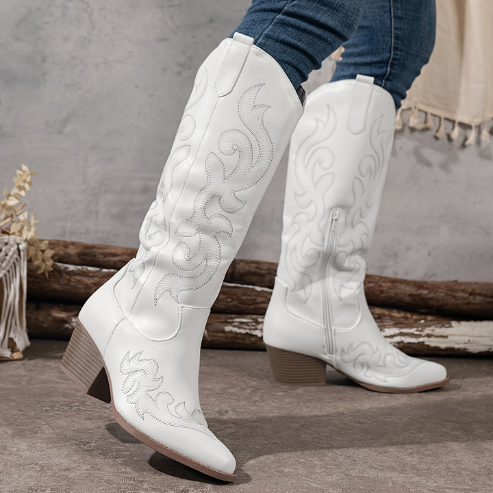 Stella | Elegant and Timeless Wide-Calf Cowboy Boots