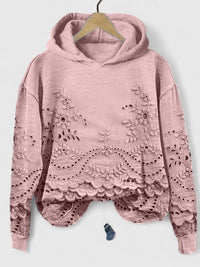 Laura | Femininer Kapuzen-Strickpullover mit Spitzen-Details