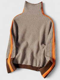 Amara | Maglione moderno e alla moda a righe con collo alto
