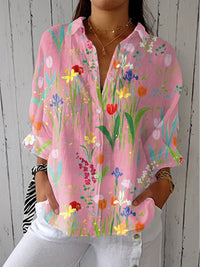 Lily | Blouse élégante et stylée à motifs floraux avec col en V