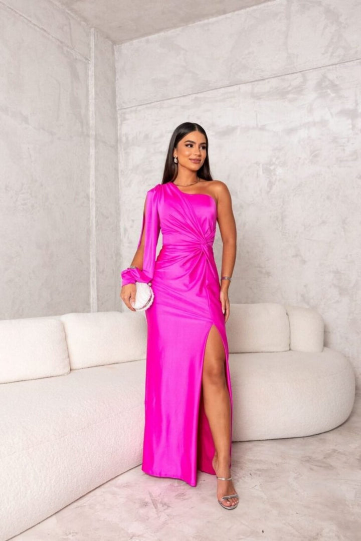 Helen | One-Shoulder Evening Maxi Dress for Weddings