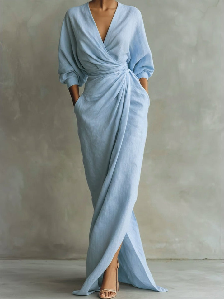 Rosalie | Elegant And Comfortable Long Sleeved Wrap Maxi Dress