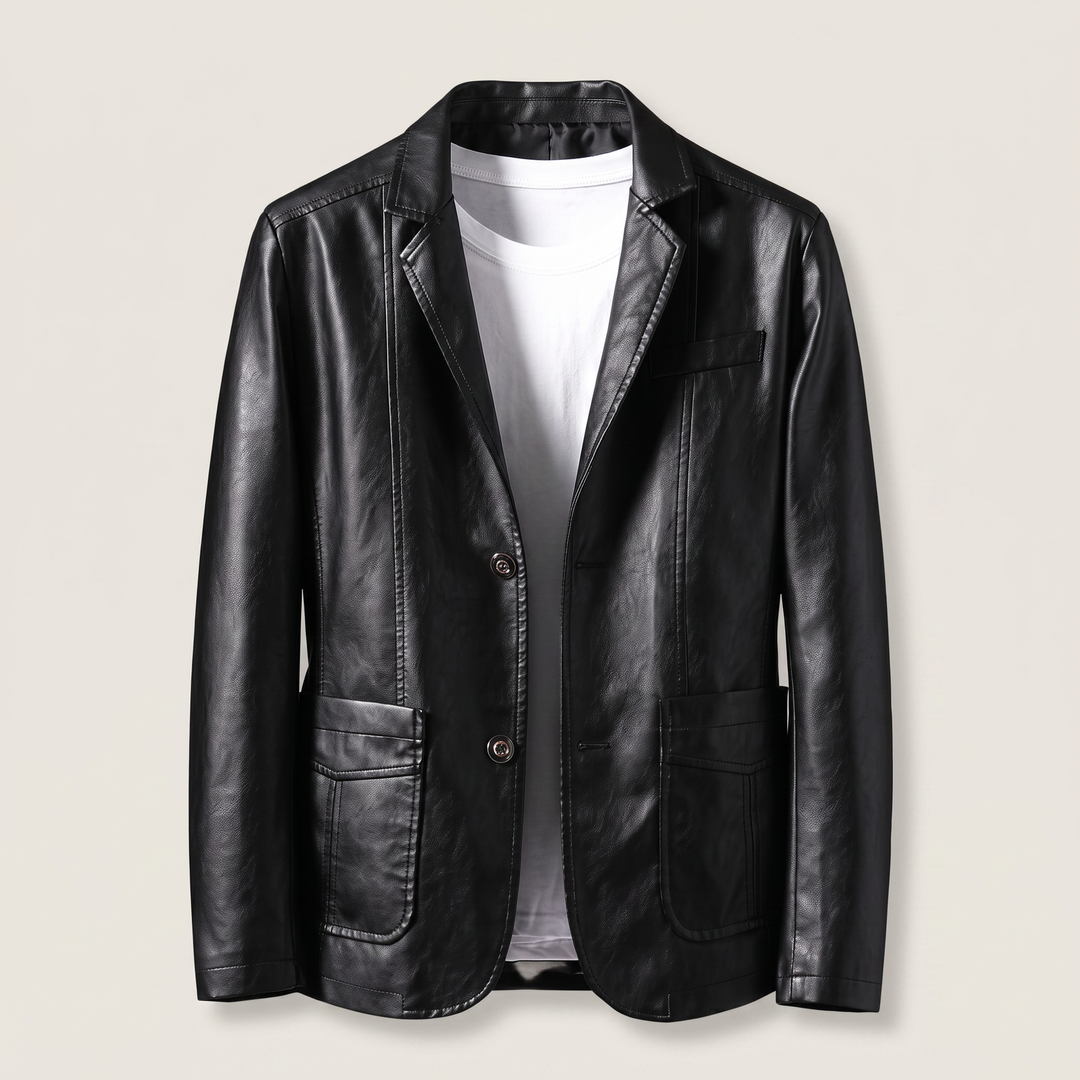 Alessandro | Leather Blazer – Classic Tailored Style for Men