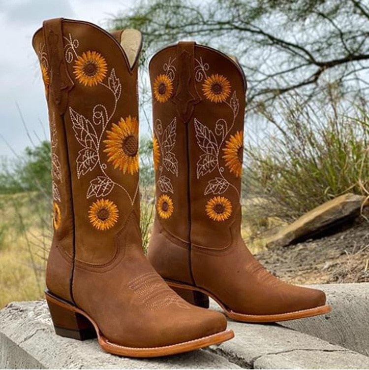 Rosalie | Bottes de cowboy élégantes et éclatantes à motif floral