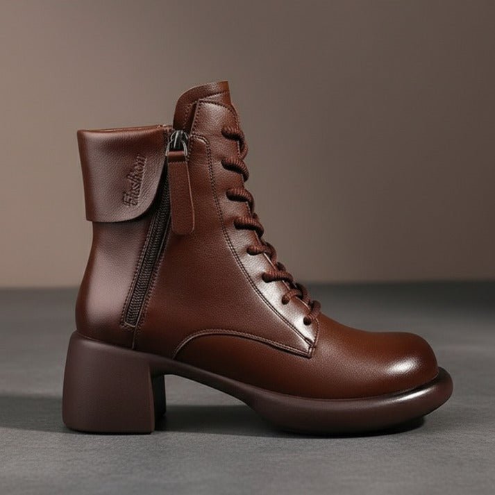 Vintara | Vintage Ankle Boots – Fleece Lined Comfort for Women