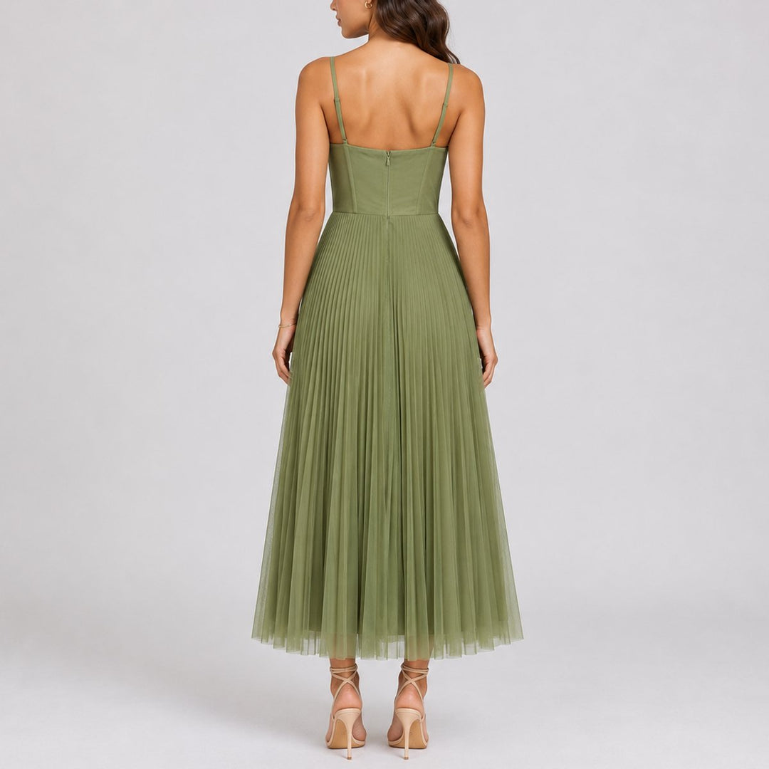 Franziska | Robe midi romantique et élégante en tulle pour mariage d’automne