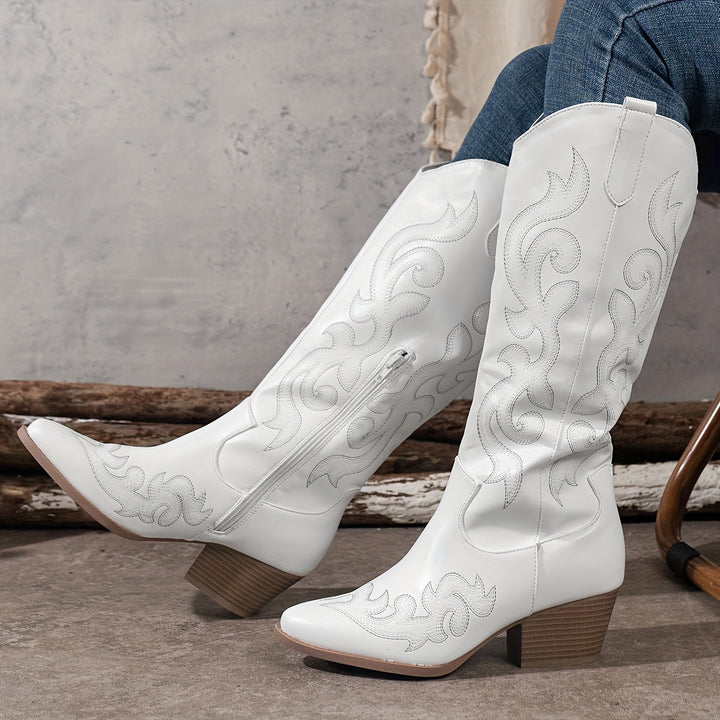 Stella | Elegant and Timeless Wide-Calf Cowboy Boots