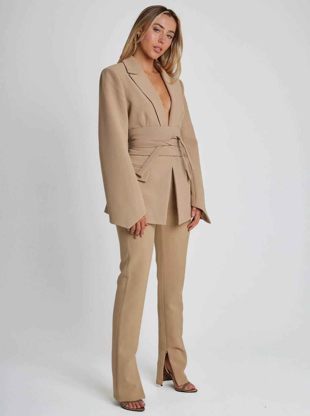 Camille | Chic And Refined Belted Luxe Blazer