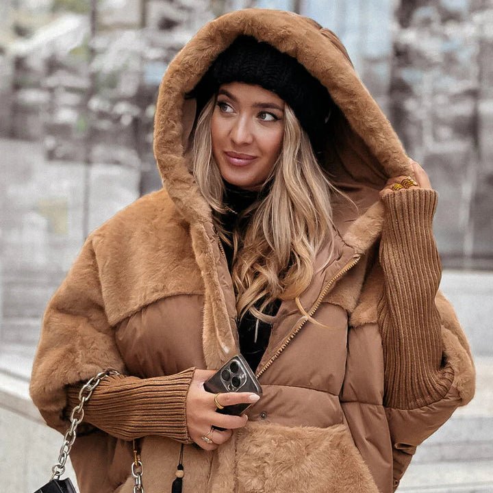 Cozevia | Quilted Hooded Jacket – Oversized Fit for Women