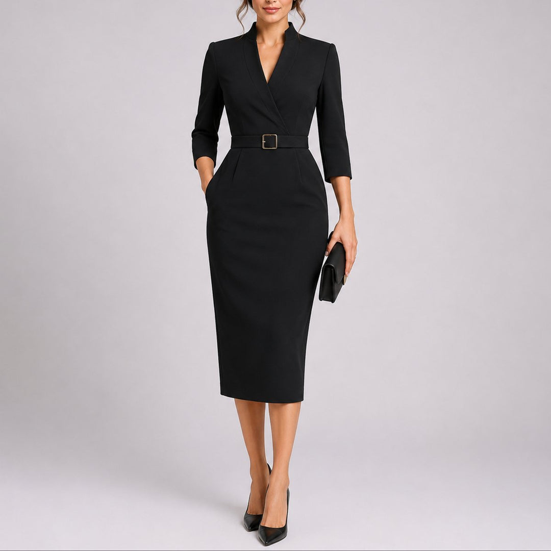 Seraphina | Elegantes und figurbetonendes Midikleid für eine Herbsthochzeit