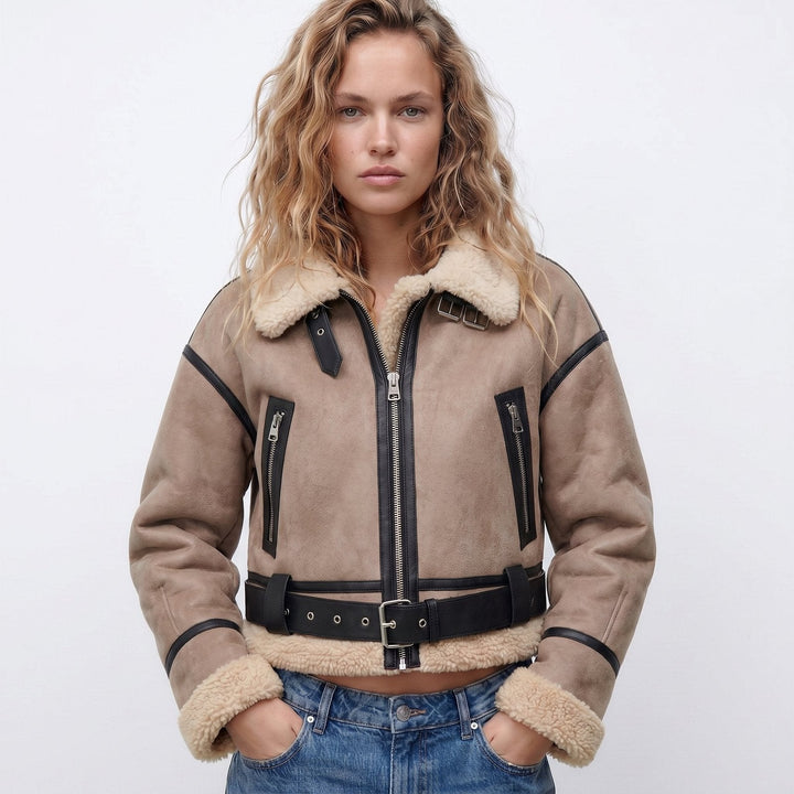 Elfriede | Bomber Jacket – Luxurious Reversible Shearling Design for Women