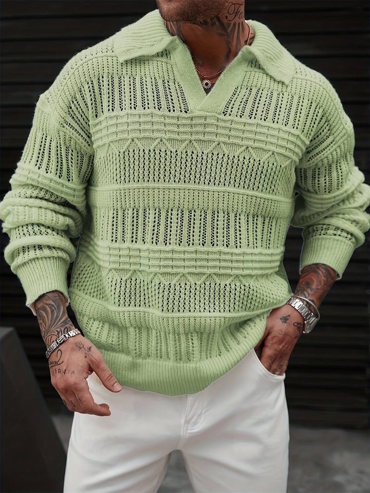 Oscar | Textured Knit Sweater for Men in Relaxed Style