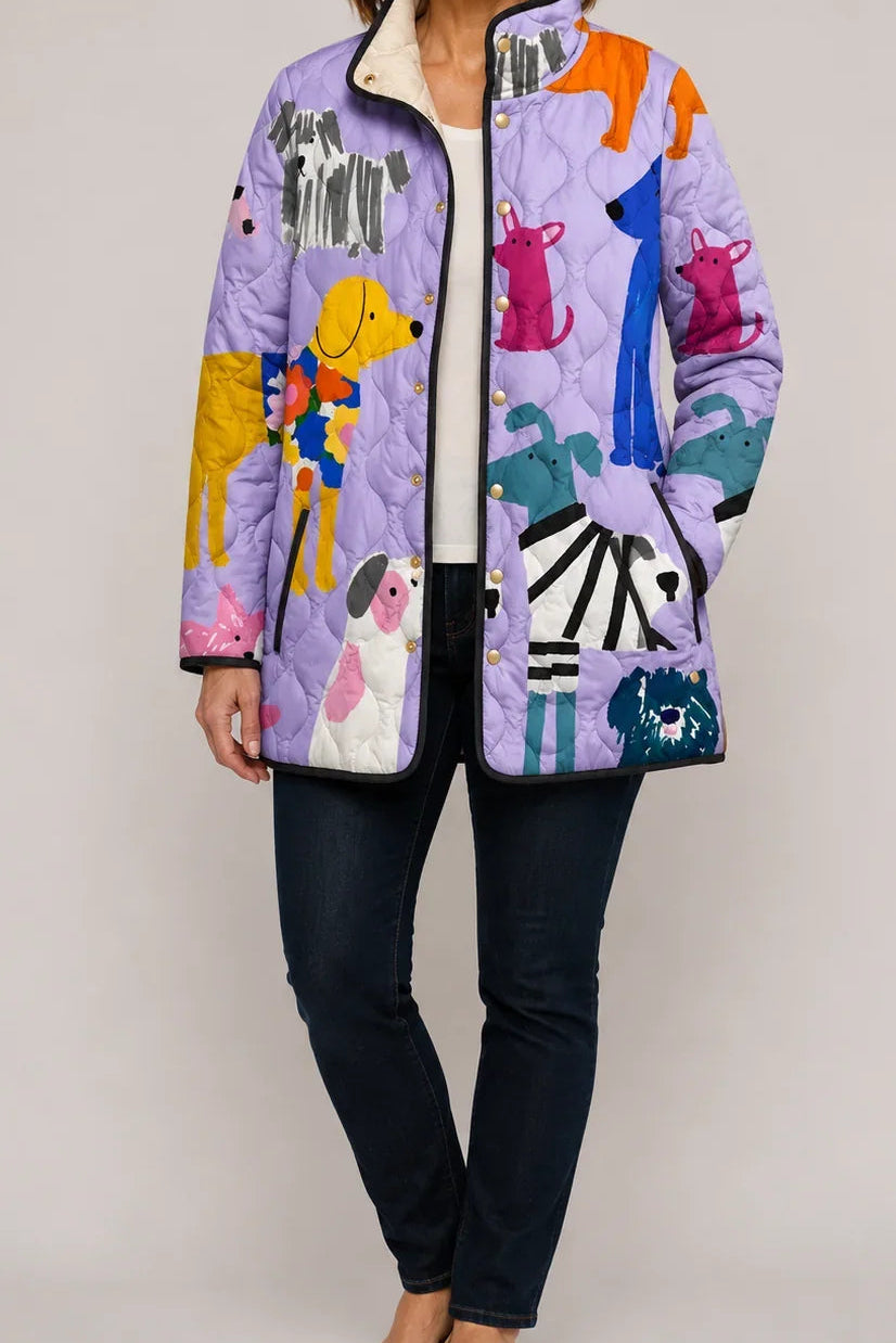 Wearbella | Floral Print Quilted Puffer Jacket