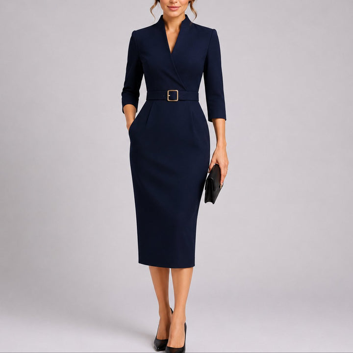 Seraphina | Elegantes und figurbetonendes Midikleid für eine Herbsthochzeit