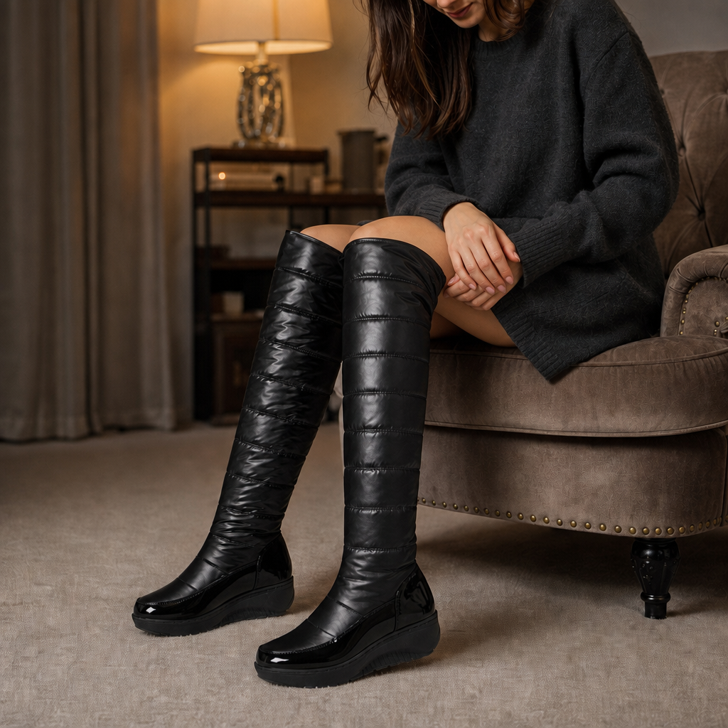Wearbella | Plush-Lined Over-The-Knee Snow Boots for Women