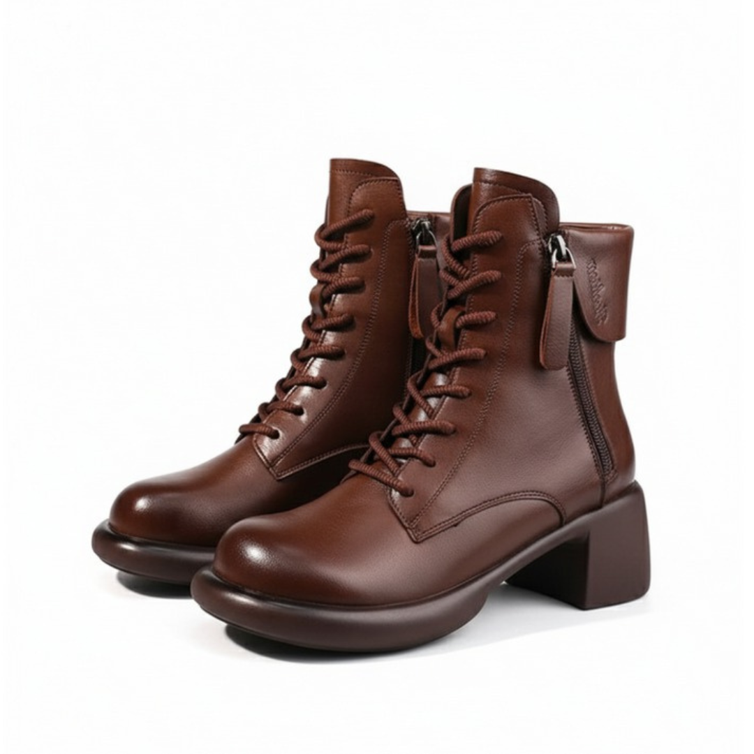 Vintara | Vintage Ankle Boots – Fleece Lined Comfort for Women