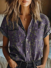 Chloe | Blouse élégante et stylée à motifs floraux et boutonnage à l'avant