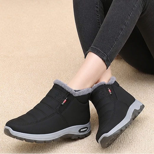 Frostella | Fur-Lined Ankle Boots – Cozy Waterproof Design for Women