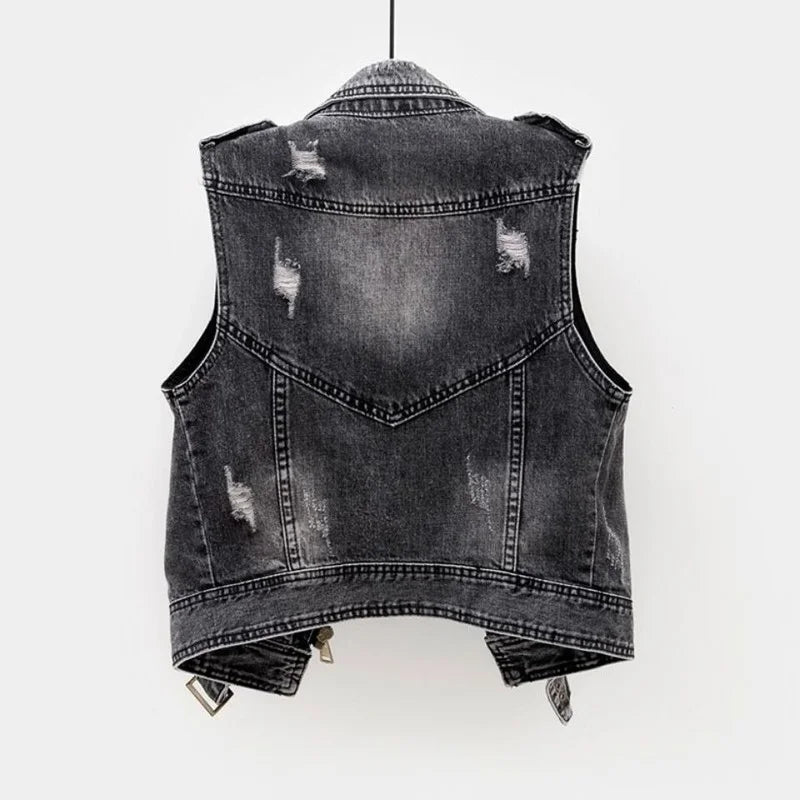 James | Vintage And Stylish Distressed Denim Vest