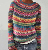 Evelyn | Maglione in maglia a righe colorato e confortevole