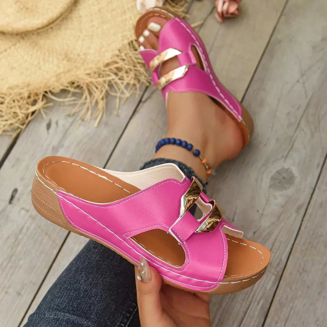 Nora | Orthopedic Wedge Sandals – Vegan Slip-On Style for Women