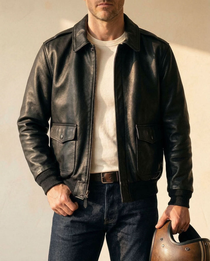 Leonard | Leather Jacket – Refined Style with Comfort