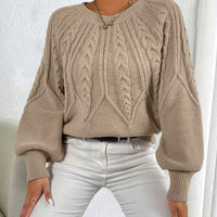 Daisy | Elegante maglione a trecce con maniche a lanterna aggraziate