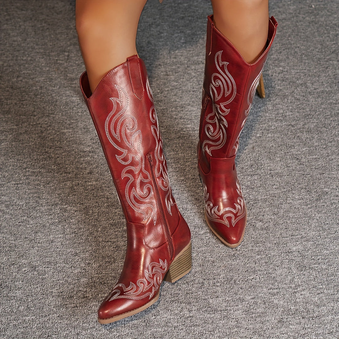 Stella | Elegant and Timeless Wide-Calf Cowboy Boots