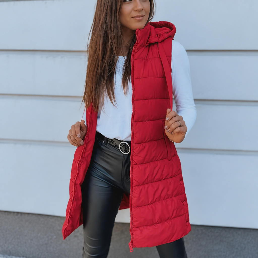 Wearbella | Longline Puffer Vest – Sleek Sleeveless Style for Women
