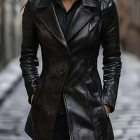 Victoria | Classic And Chic Faux-Leather Trench Coat
