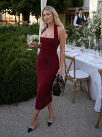 Stella | Elegantes und schlichtes Neckholder-Midikleid